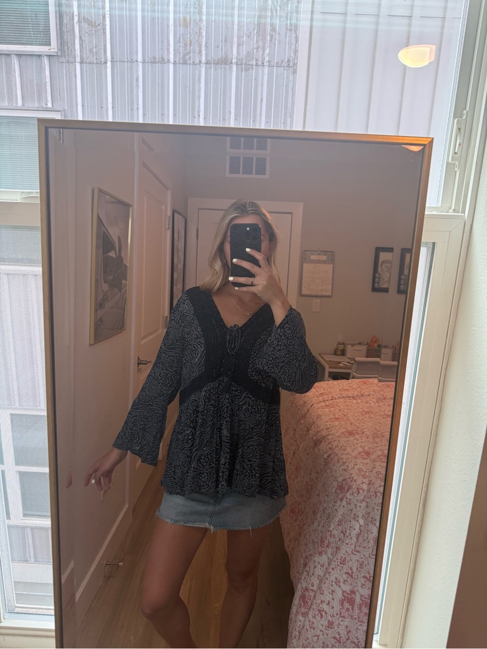torrid Black Lace-Trim Peasant Blouse